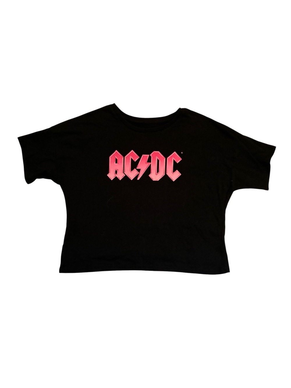 AC/DC Juniors Black Tee with Pink Logo
